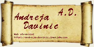 Andreja Davinić vizit kartica